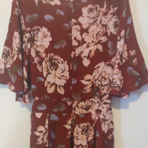 burgundy floral jumpsuit